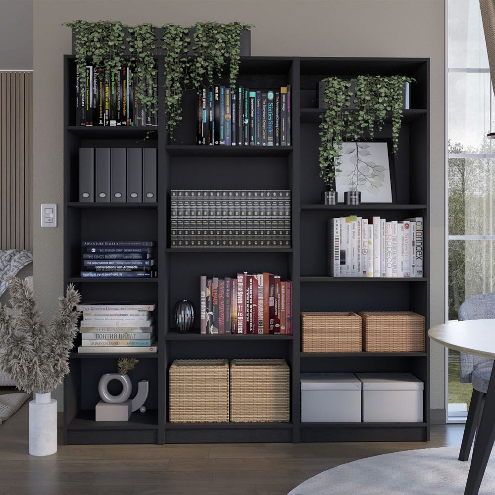 Combo Home 2 Estantes + Estante 4 Repisas - Wengue