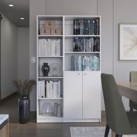 Combo Home Estante 45cm + Estante 2 Puertas - Blanco