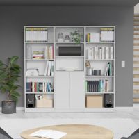 Combo Home 2 Estante 5 Repisas + Estante 2 Puertas - Blanco