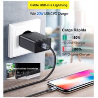 Cable USB-C TIPO C a Lightning 1.80 Metros NETCOM carga datos PD20W