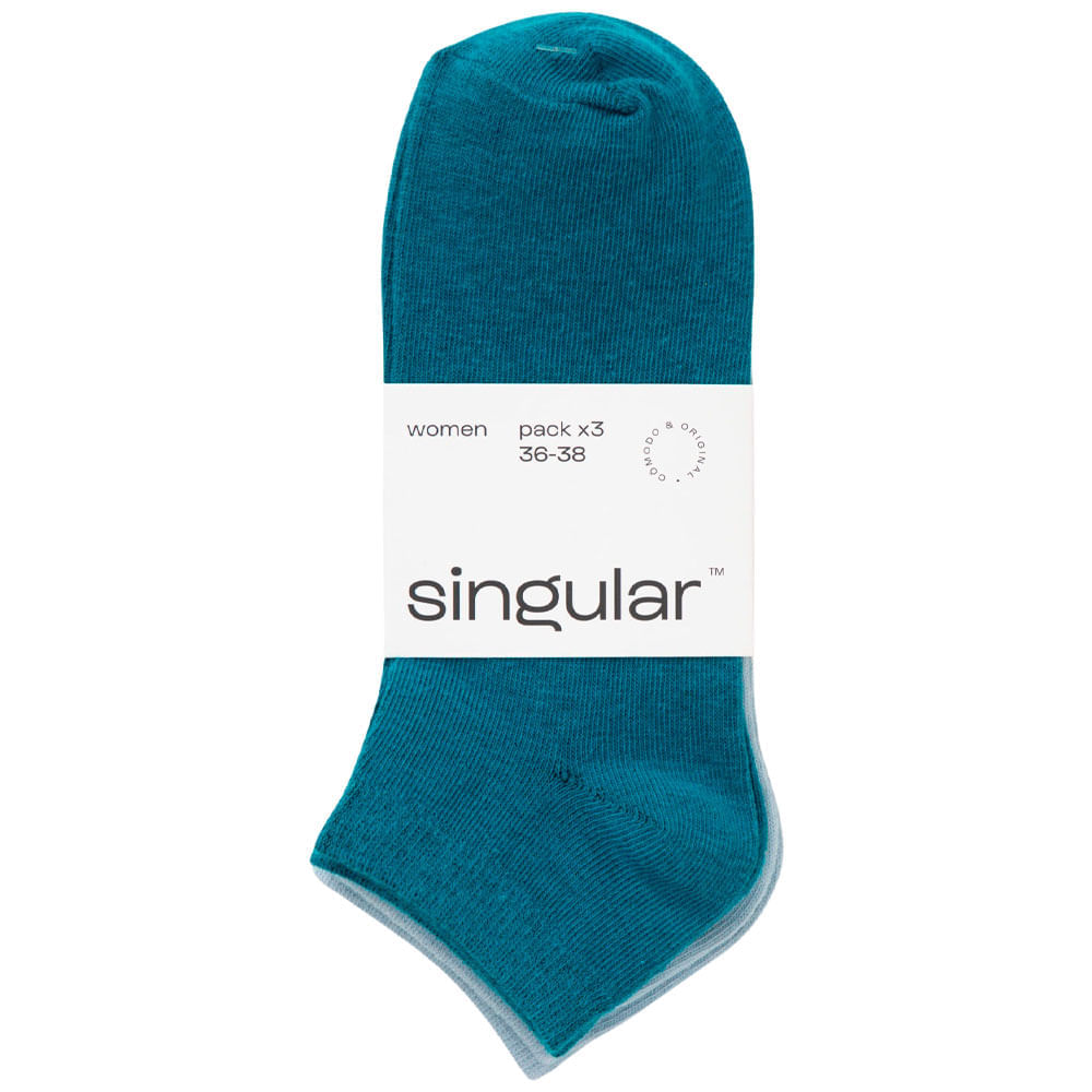 Medias Algodón Mujer SINGULAR Packx3 Colores