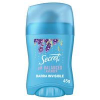 Desodorante SECRET Antitranspirante en barra invisible pH Balanced Lavanda 45g