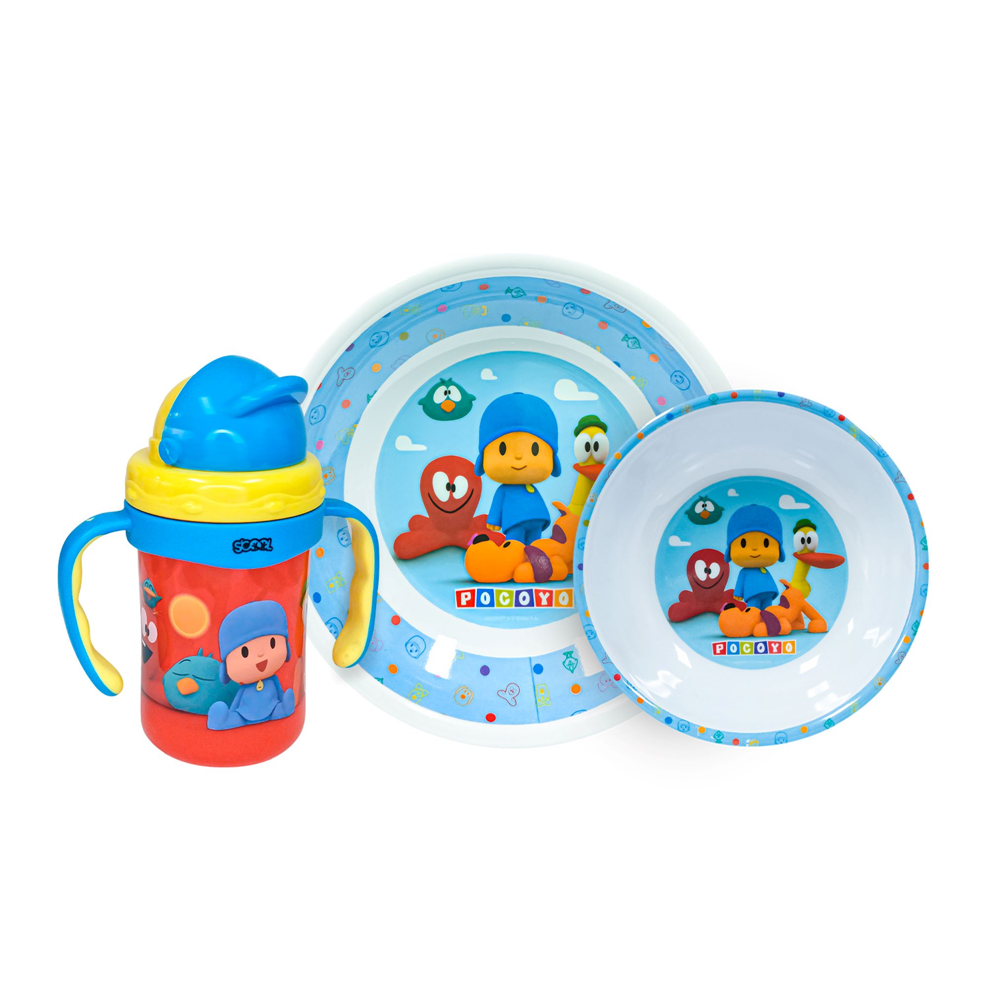 Set Melamine POCOYO con Botella 3pz