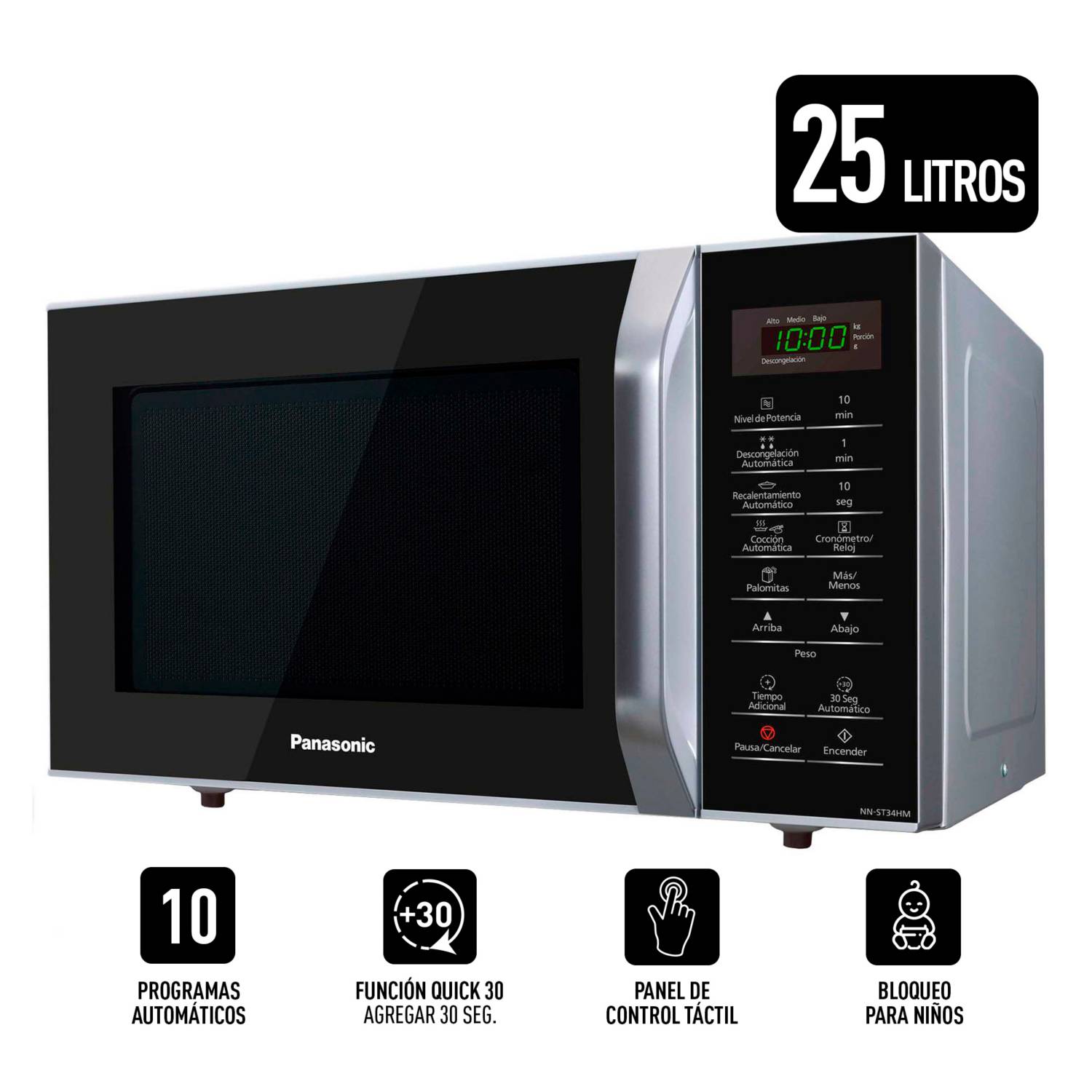 MICROONDAS PANASONIC NN-SB34HMRPK NEGRO 25L - copy
