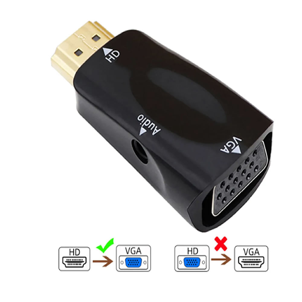Convertidor De Cable Hdmi A Vga, Audio HD 1080P