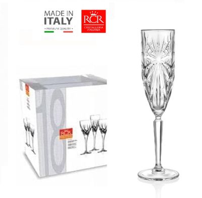 Copas de Cristal x 06 Champagne 15,7CL. RCR - HECHO EN ITALIA