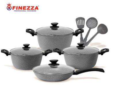 Set de Ollas de Roca Volcánica 11 piezas p/ inducción N