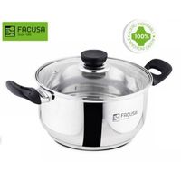 Olla FACUSA ACERO INOX. 22 CM CON TPA DE VIDRIO GRATIS UTENSILIO