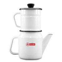 CAFETERA  RECORD  DE ACERO VITRIFICADO 2PZAS BLANCA N°10