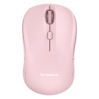 Mouse inalámbrico Teraware MO-211W 1600 dpi, 4 botones, receptor usb, usa 1 pila AA, rosado