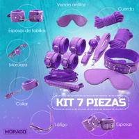 Kit Sado Bondage Bdsm Para Parejas - 7 Piezas Sexuales - Morado