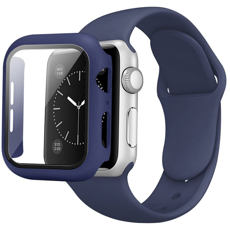 CORREA + CASE COLOR AZUL MARINO PARA APPLEWATCH 42/44 MM
