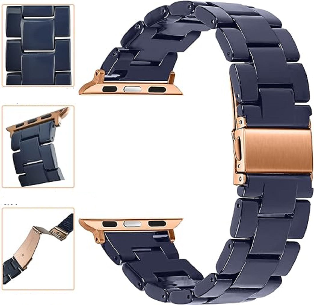 CORREA DE ESLABÓN DE RESINA/ACRÍLICO PARA SMARTWATCH O APPLE WATCH - AZUL
