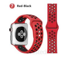 CORREA DEPORTIVA PARA APPLEWATCH Y SMARTWATCH 42-44-45 MM ROJO PUNTOS NEGROS