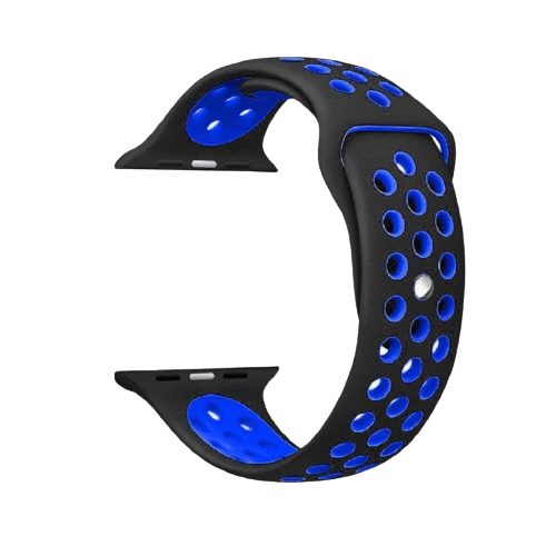 CORREA DEPORTIVA PARA APPLEWATCH Y SMARTWATCH 42-44-45-49MM NEGRO PUNTOS AZULES