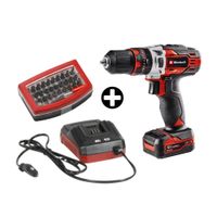 COMBO Taladro percutor TE-CD 12/1 Li-i 1x2 0 Ah Einhell + Set puntas Bit Box 32 piezas KWB
