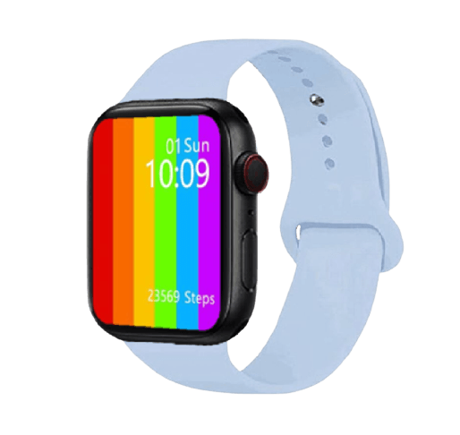 CORREA DE SILICONA AZUL BEBE PARA APPLEWATCH Y SMARTWATCH 42-44-45-49 MM