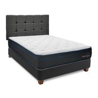 Dormitorio Americano Gravity 2 Plazas + Cabecera Cuadros Gris + Almohada