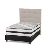 Dormitorio Driven 1.5 Plazas + Respaldo Issey Niebla