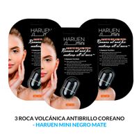 Roca Volcánica Antibrillo Coreano Negro Mate - Huruen Mini 3 Unidades