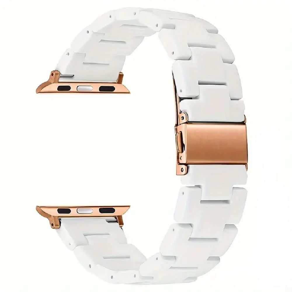 CORREA DE ESLABÓN DE RESINA/ACRÍLICO PARA SMARTWATCH O APPLE WATCH - BLANCO