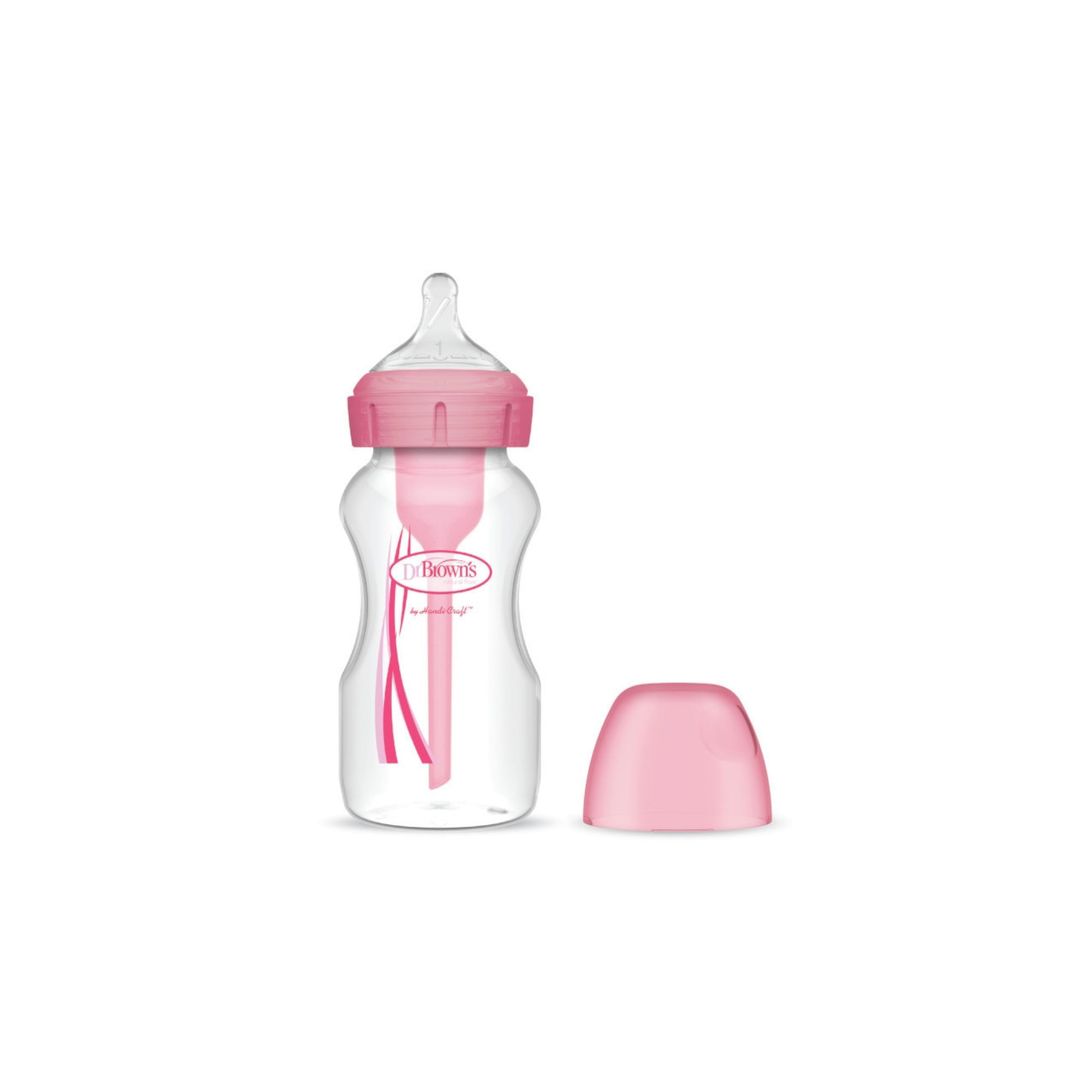 Biberón Boca Ancha Color Rosado 9oz DR. BROWN'S