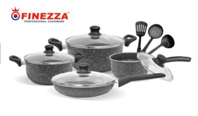 Set de Ollas de Roca Volcanica 11 pzas p/ inducción