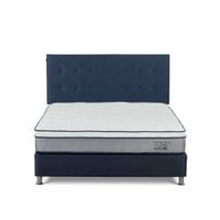 Dormitorio Americano Indie Queen + Respaldo West Azul