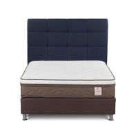 Dormitorio Americano New Style 6 2 Plazas + Respaldo Issey Azul