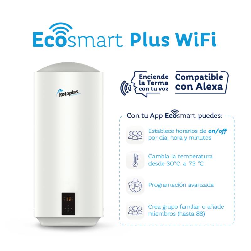 TERMA DE ACUMULACION ROTOPLAS ECOSMART PLUS WIFI 80LT