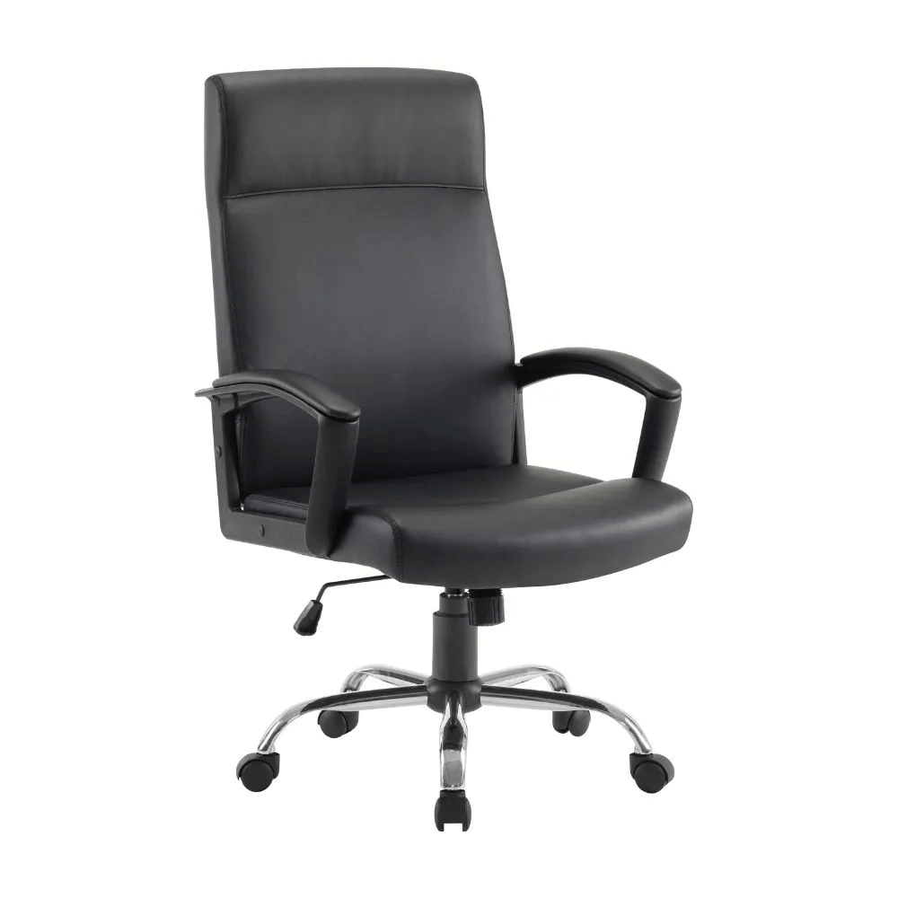 Silla de Oficina Giratoria Bari Cuero Pu Negro Orange