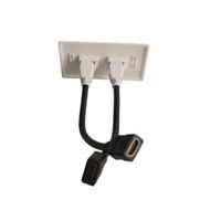 Placa ABS HDMI Faceplate HDMI Hembra 2 Puestos con cable 1080P empalme