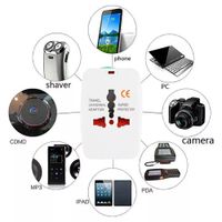 Adaptador Internacional Enchufe Universal Viajero 110v 220v + 2 USB