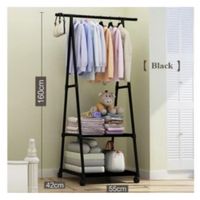 Tendedero Colgador de Ropa Triangular Multifuncional 2 niveles Negro/Blanco