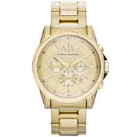 Reloj Armani Exchange Outerbanks AX2099 Fecha Cronómetro Acero Inoxidable Dorado