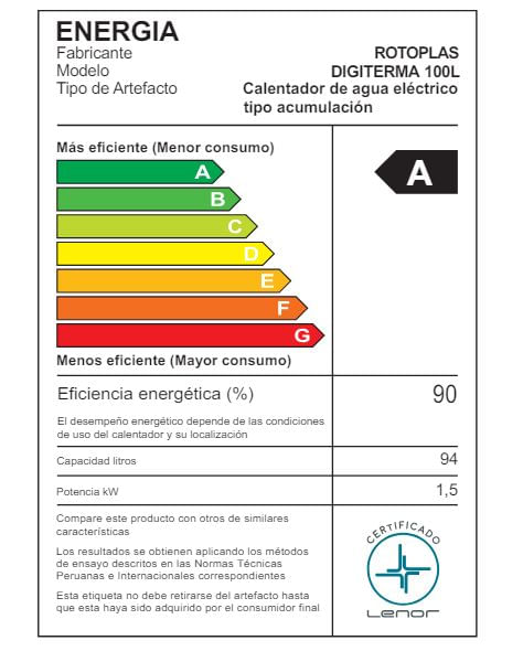 Terma de acumlación de acumulación Digiterma 100L