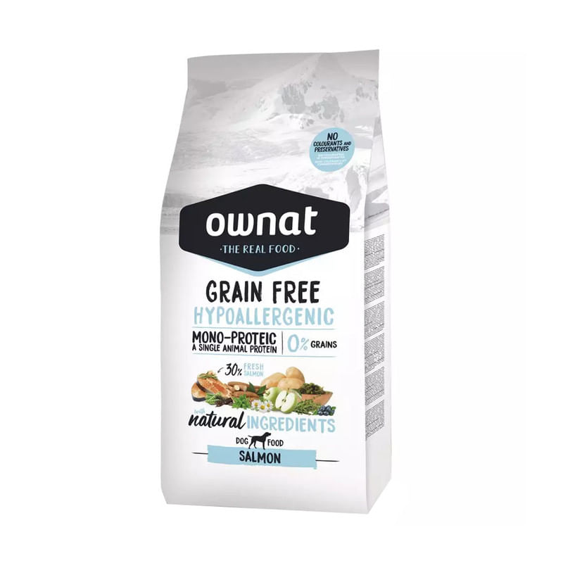 Ownat Libre de Granos Hipoalergénico Sabor Salmón 3Kg