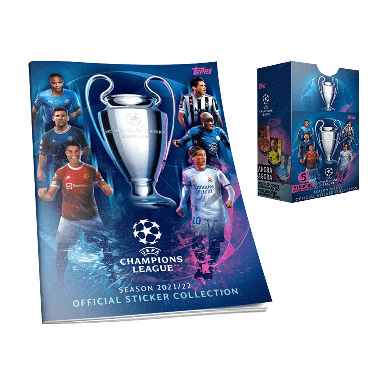 Álbum UEFA Champions League 2021/22 Topps Tapa Blanda + 1 Cajita (50 Sobres)