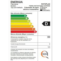 Rapiducha Eléctrica Rotoplas Supreme 5500W Gris