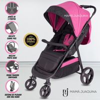 Coche de Paseo «CAZZU» con Porta Bebé - Rosa