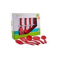 Set de Utensilios Facusa Nylon x5 Piezas Rojo