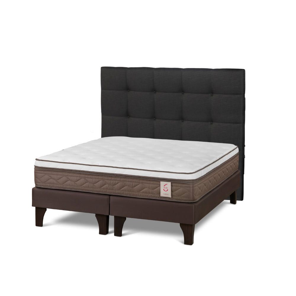 Dormitorio Europeo NS6 Queen + Respaldo Issey Grafito