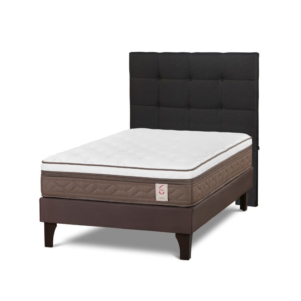 Dormitorio Europeo NS6 1.5 Plazas + Respaldo Issey Grafito