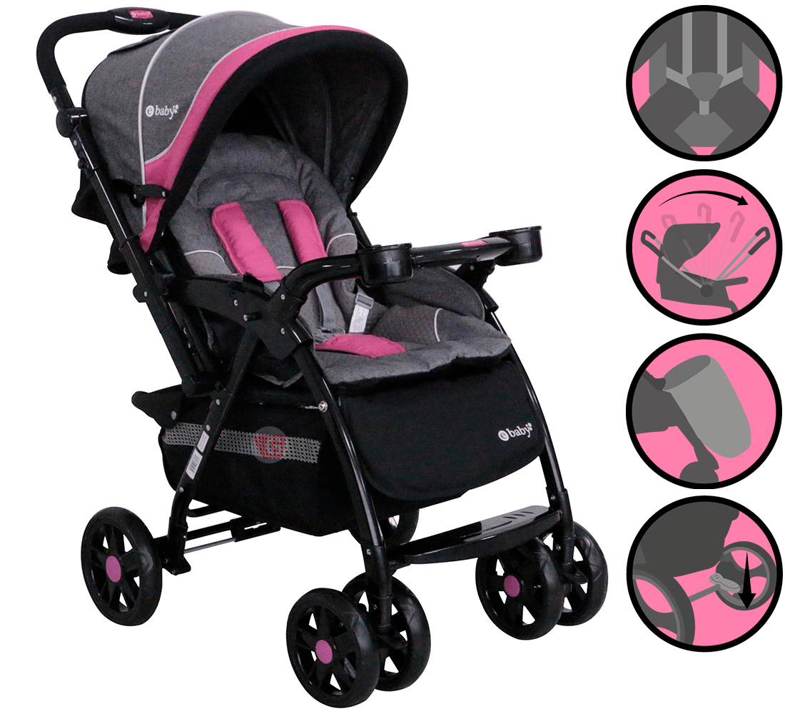 Coche Cuna YODIE 1142-1 pink