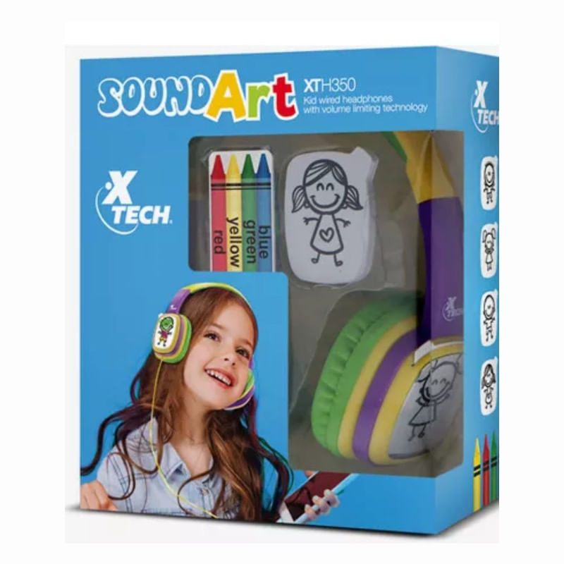 Audifonos Para Niños ConCable SoundArt Xtech - Amarillo