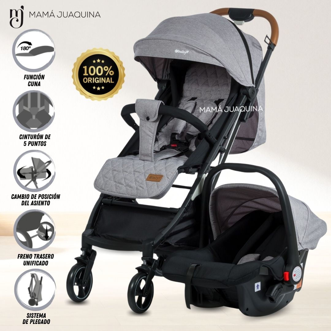 Coche Happy Travel con Porta Bebe GRIS