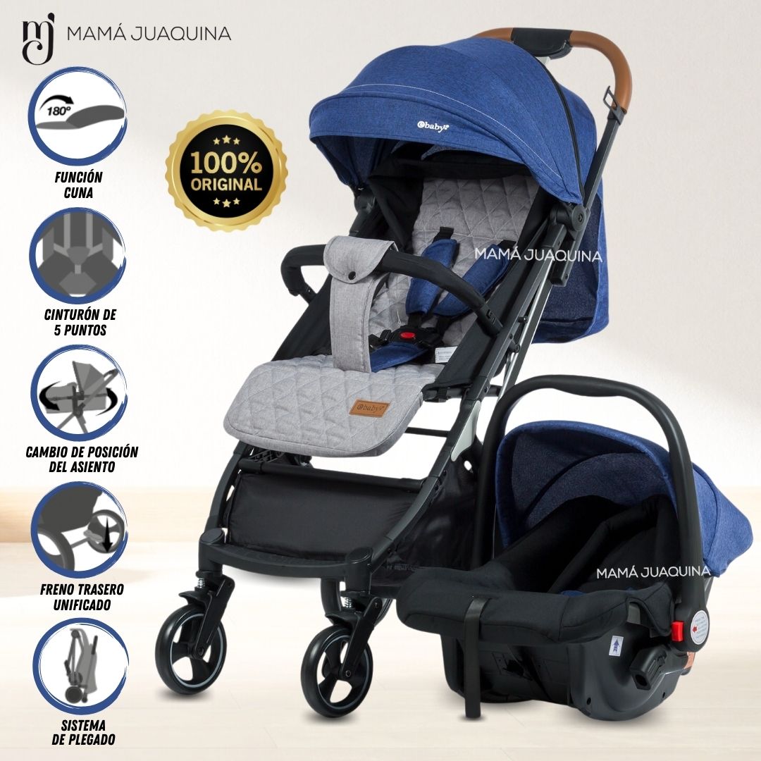 Coche Happy Travel con Porta Bebe AZUL
