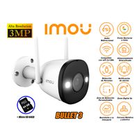 Cámara Seguridad Wi-Fi BULLET 3 2K 3MP Exterior Noche Color + 64GB