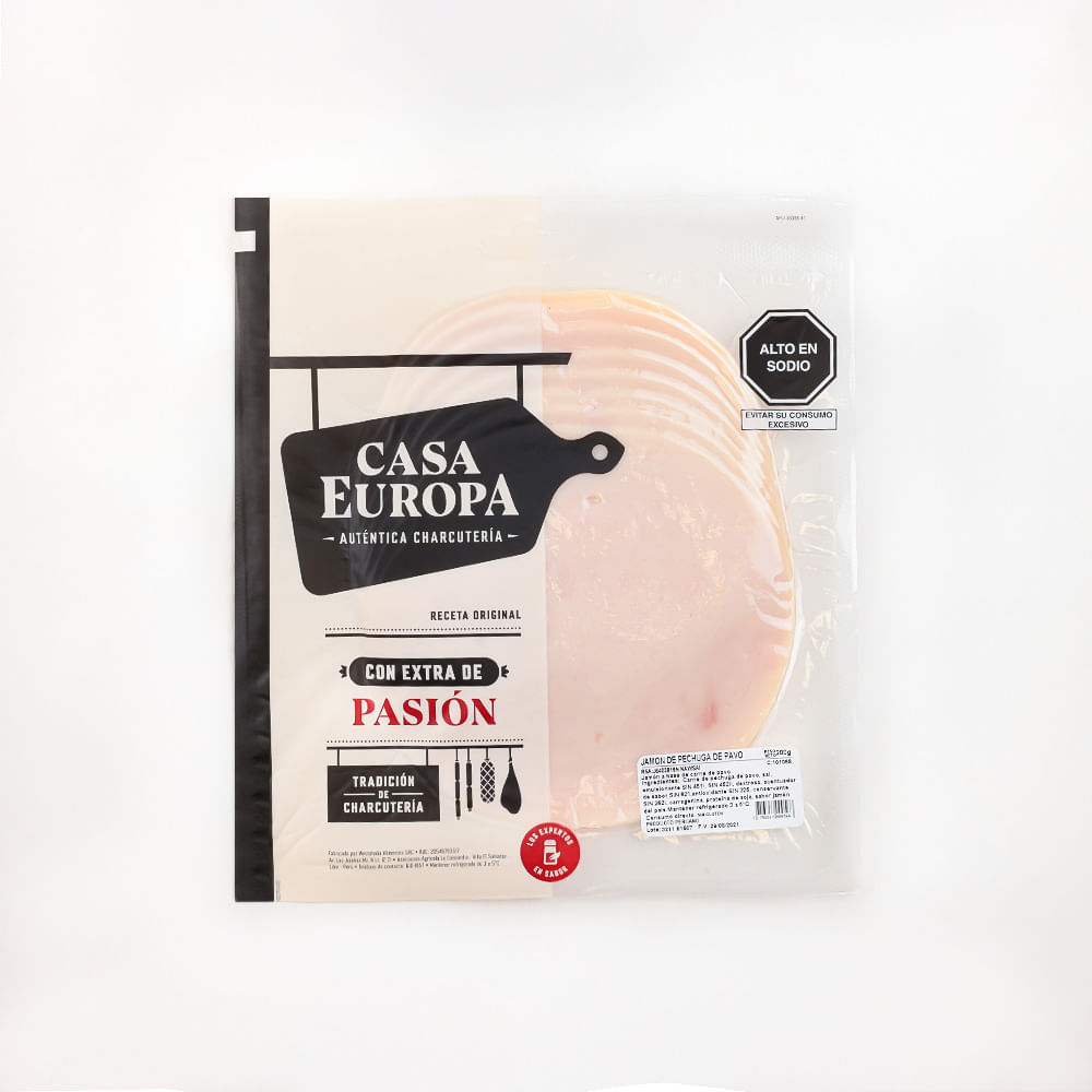 Jamón CASA EUROPA Pechuga de Pavo Bolsa 200g