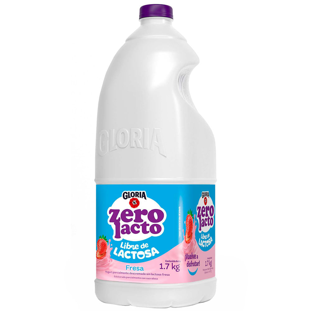 Yogurt Zero Lactosa GLORIA Sabor a Fresa Galonera 1.7Kg